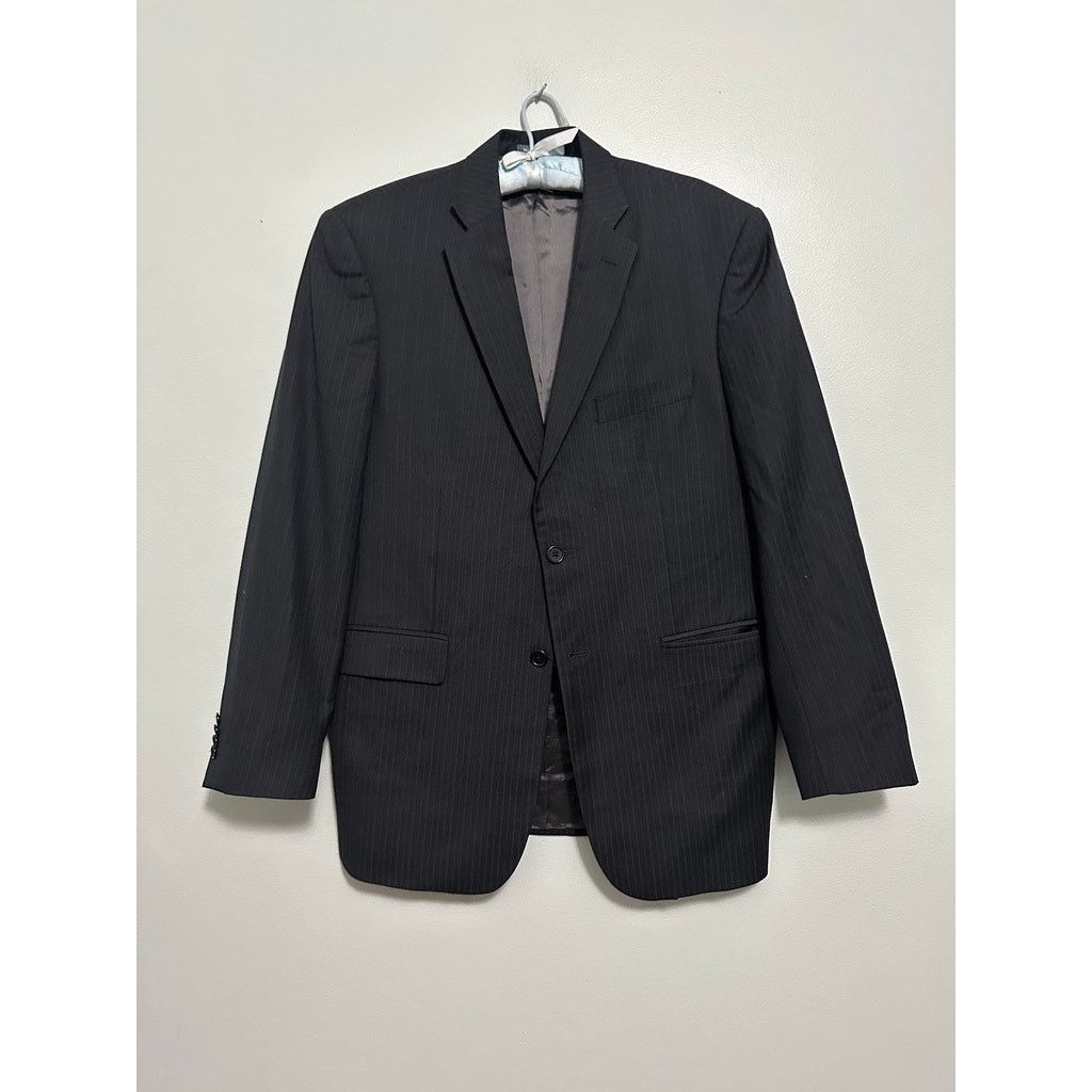 Calvin Klein Calvin Klein black pinstripe wool blazer size 40R Size 40R - 2 Thumbnail