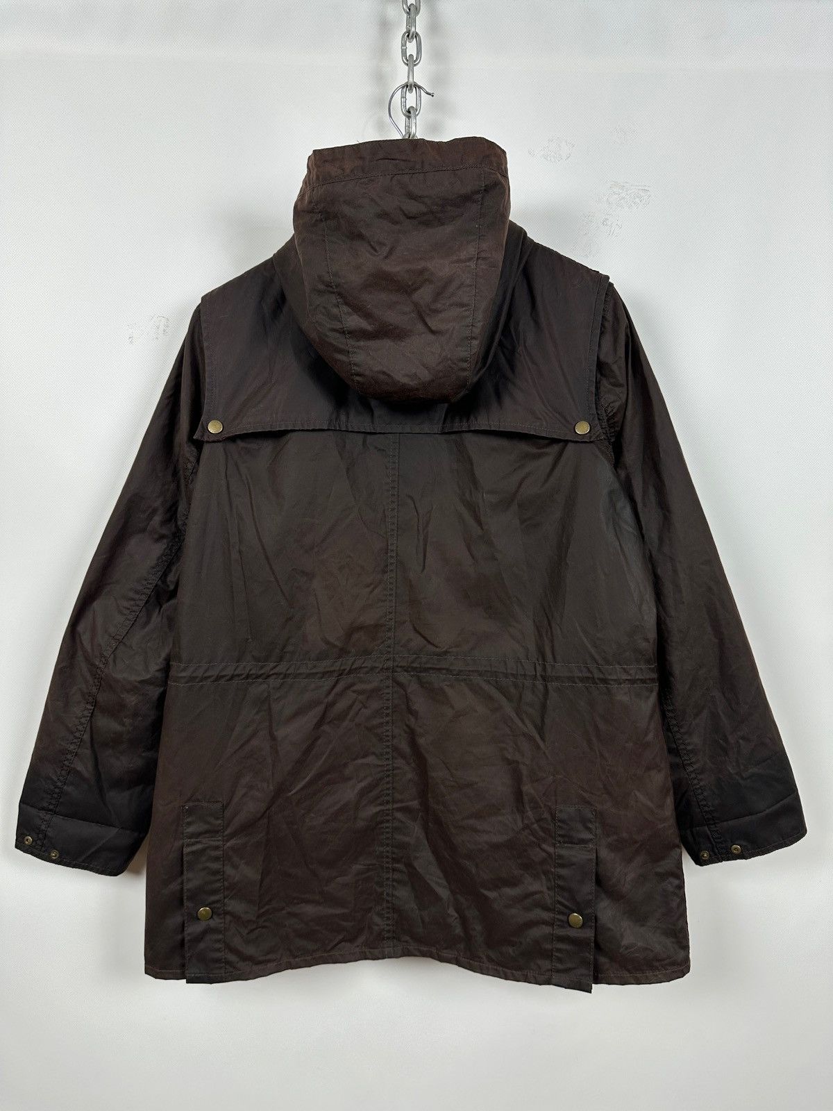 Barbour Retail Vintage Durham Brown Waxed Coat Jacket