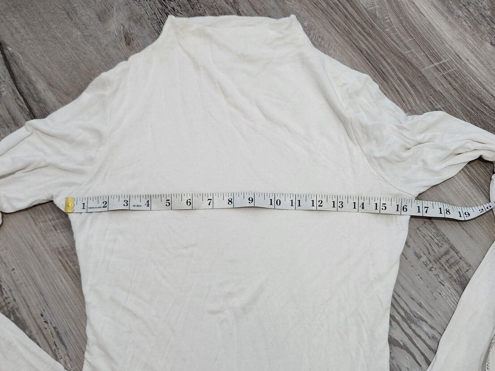 Designer Wasabi And Mint Body Suit Long Sleeve White Mock Neck Large Size L / US 10 / IT 46 - 4 Thumbnail