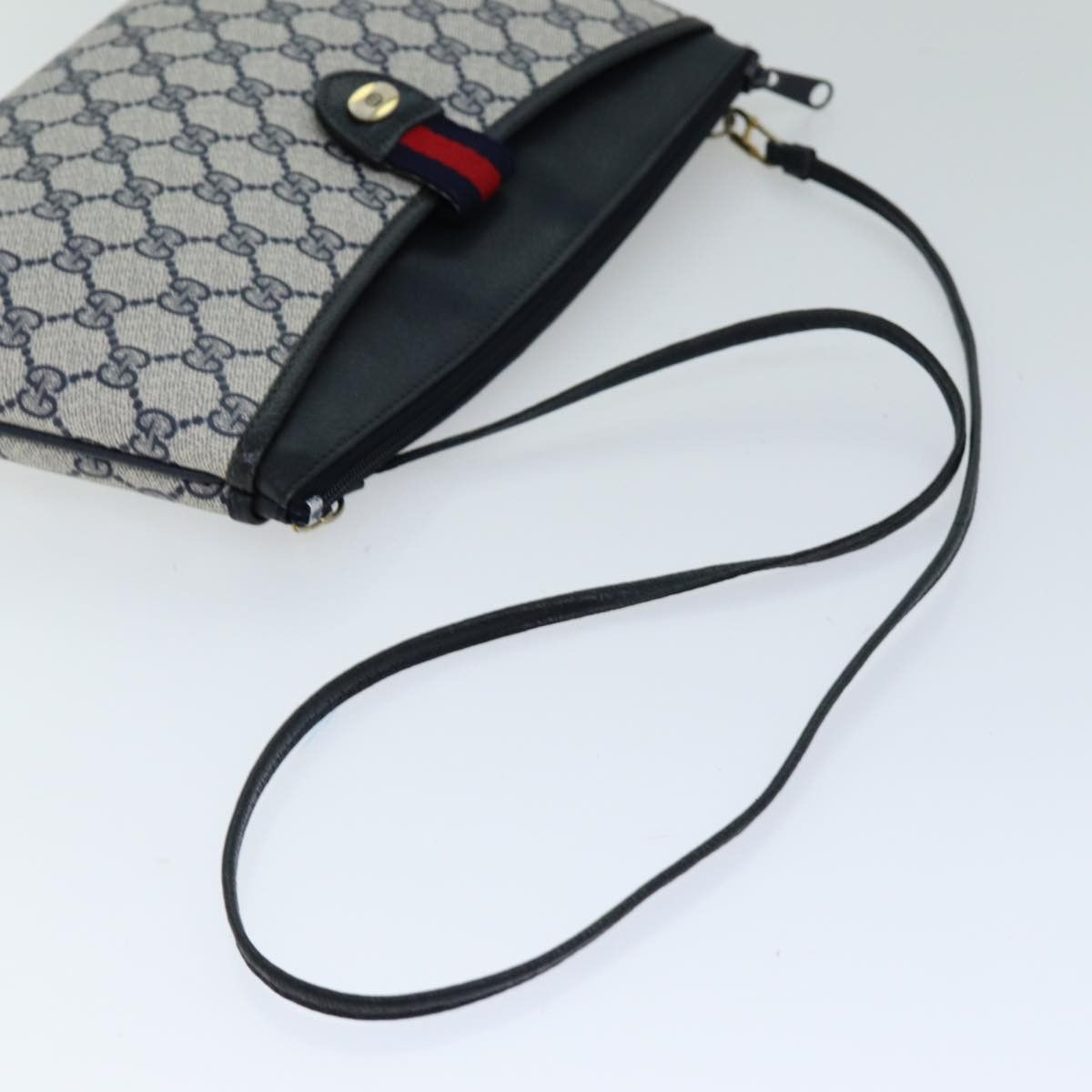 Gucci GUCCI GG Supreme Sherry Line Shoulder Bag Pvc Navy Red 39 Size ONE SIZE - 7 Thumbnail