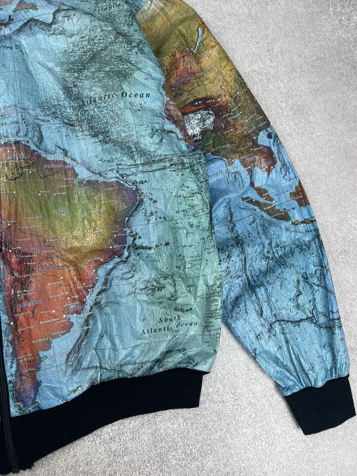 Vintage Vintage1998 World Map All Over Print Jacket Kurt Cobain Size US XL / EU 56 / 4 - 2 Thumbnail