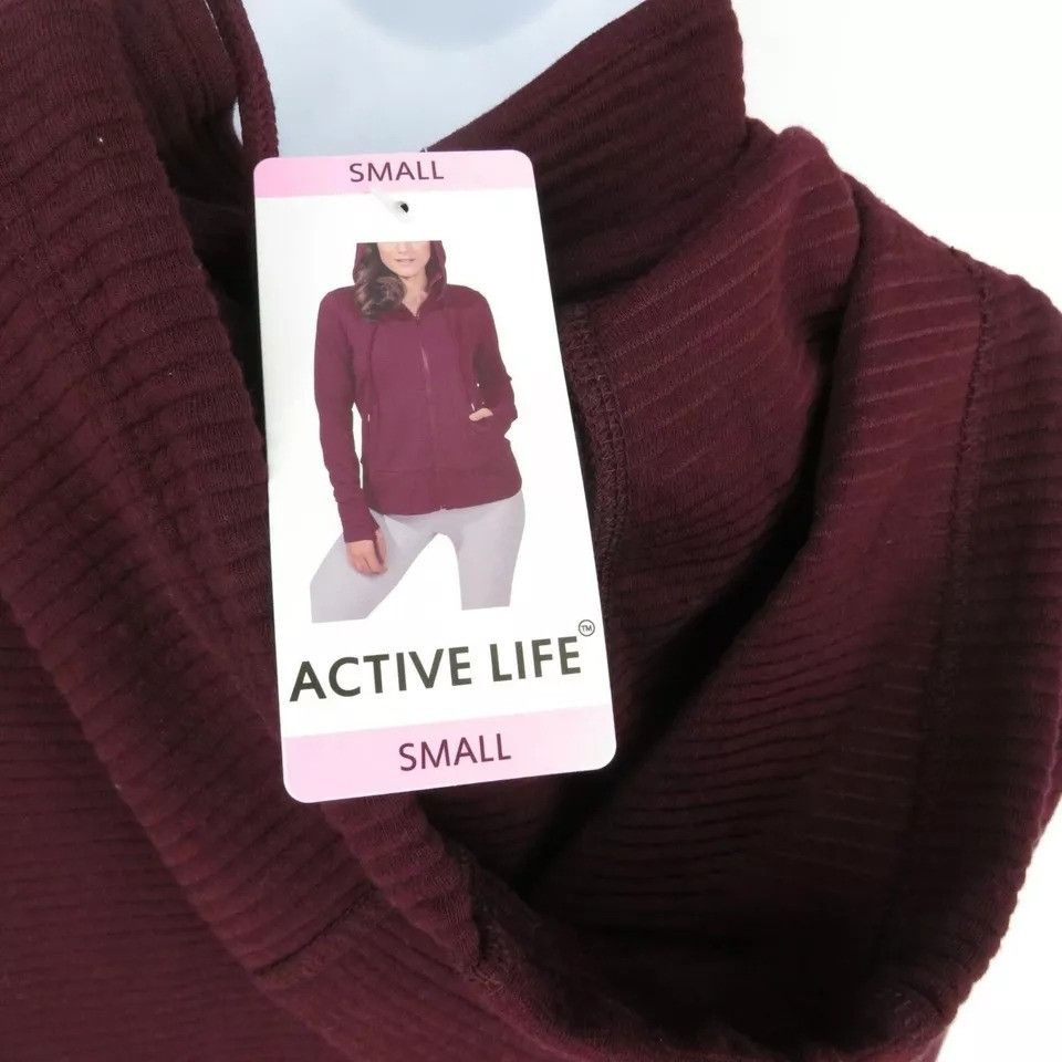 Other Active Life Women's Burgundy Zip Up Hoodie Small NWT $89 Size S / US 4 / IT 40 - 5 Thumbnail