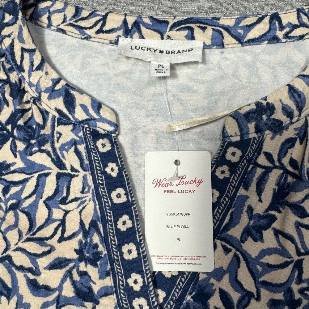 Lucky Brand NWT New Lucky Brand Floral Rayon Mini Dress Size L Petite Size L / US 10 / IT 46 - 6 Thumbnail