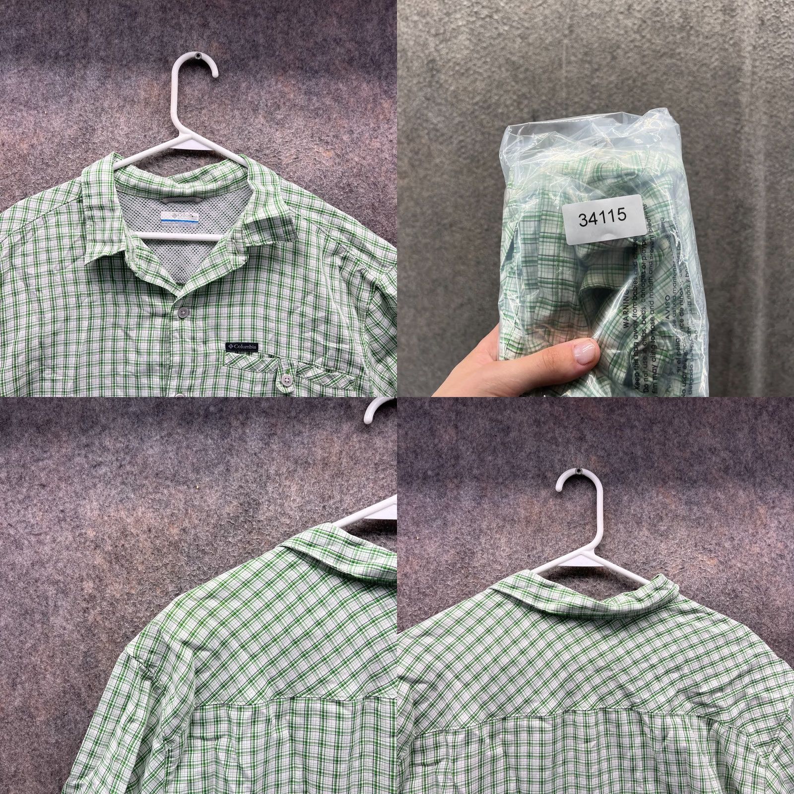 Vintage Columbia Shirt Men Large Green White Button Down Check Short Sleeve Gingham Camp Shirt - Men Large Green Check Button-Up Casual Everyday Size US L / EU 52-54 / 3 - 8 Thumbnail