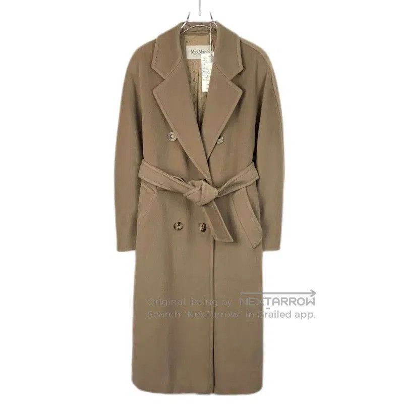 Max Mara MaxMara Brown Wool Double-Breasted Coat . Size XS / US 0-2 / IT 36-38 - 1 Thumbnail