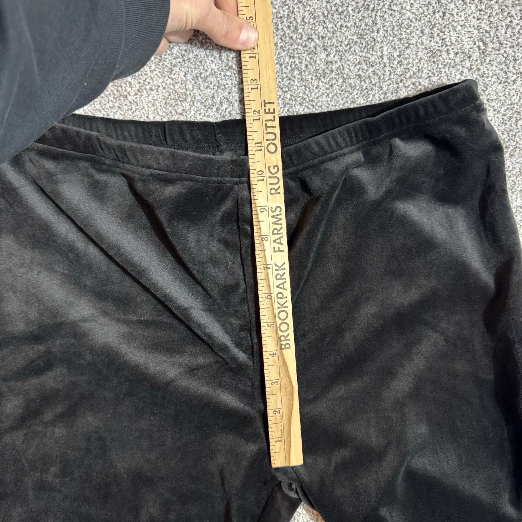 Shein SheIn Curve Leggings Womens 2XL Velour Stretchy Lounge Minimalist Soft Cozy Chic Pants Skinny 2XL Black Women's Casual Velour Leggings Size 40" / US 18 - 5 Thumbnail