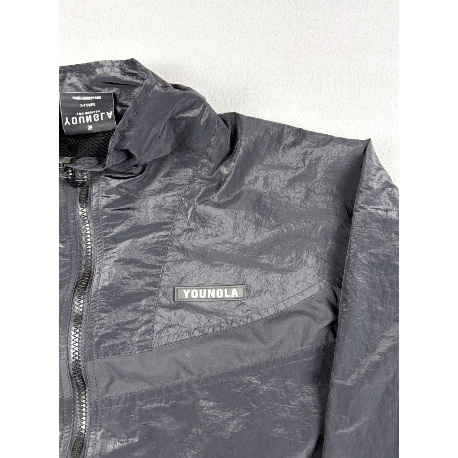 YoungLA YoungLa Windbreaker Track Jacket Men L Black Full Zip Lightweight Lightweight Windbreaker Size US L / EU 52-54 / 3 - 2 Thumbnail