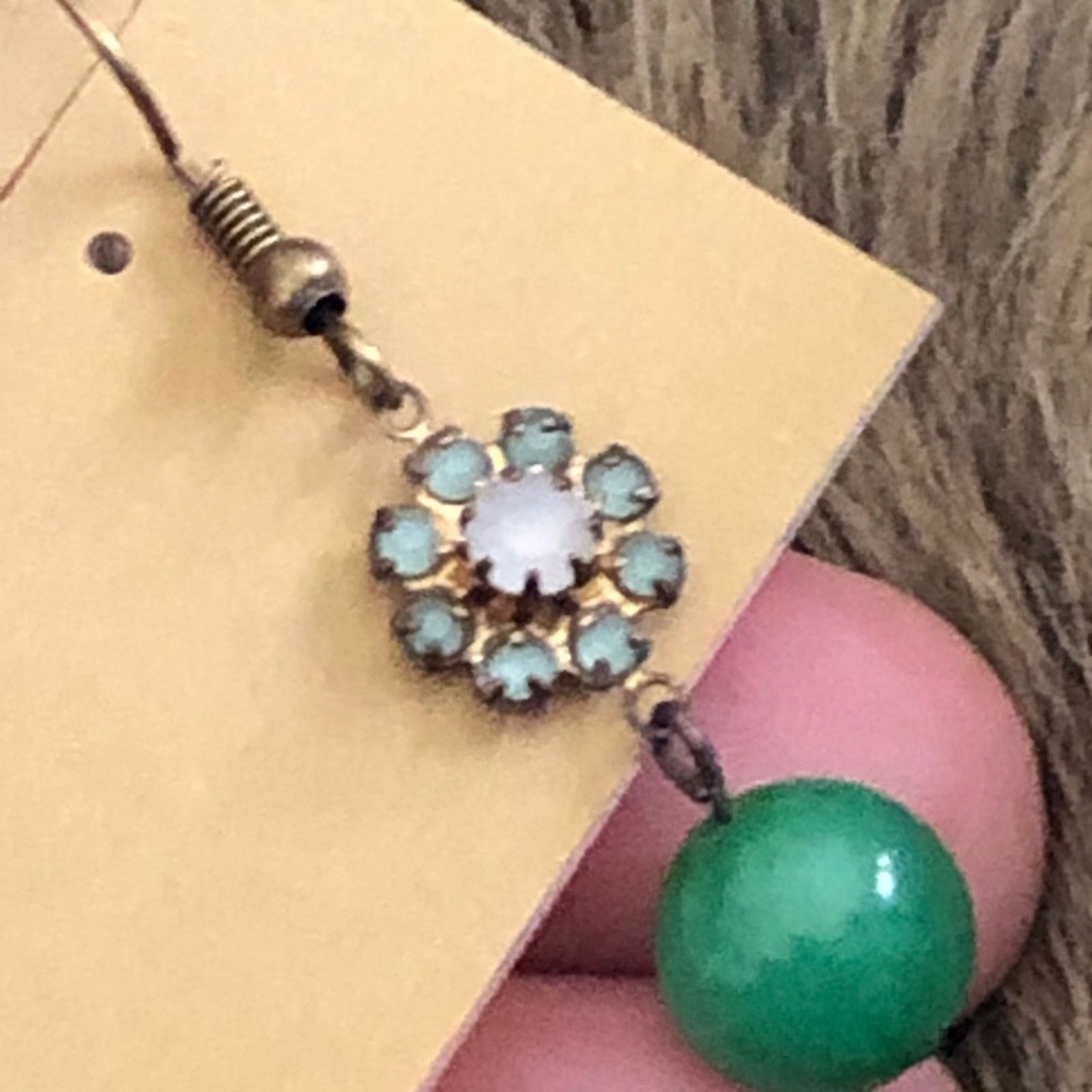 Vintage Vintage repurpose glass stone dangle earrings Size ONE SIZE - 3 Thumbnail