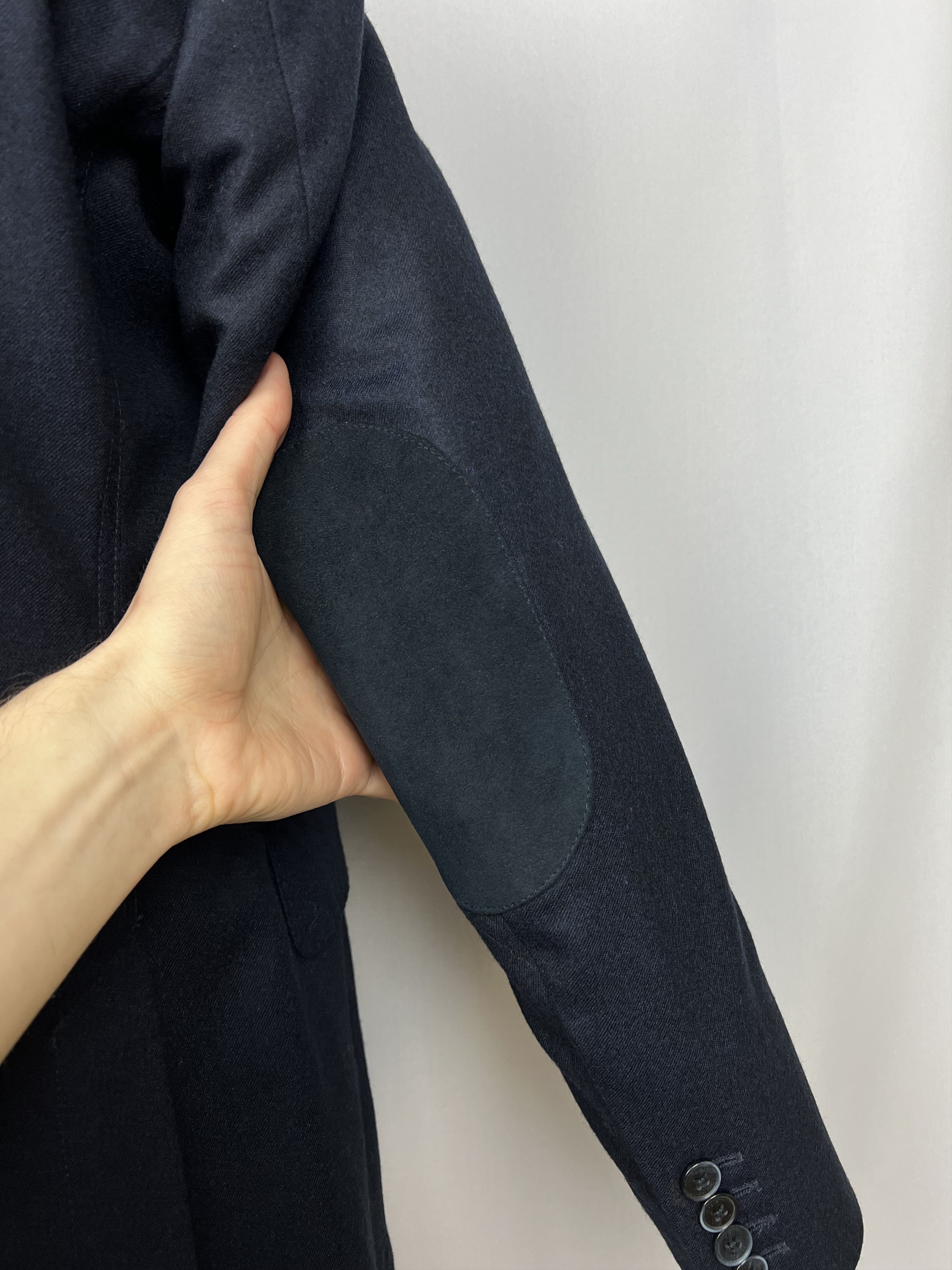 Hackett Drago Pure Flannel Wool Solid Midnight Half-Lined Sport Coat Size 42R - 9 Thumbnail