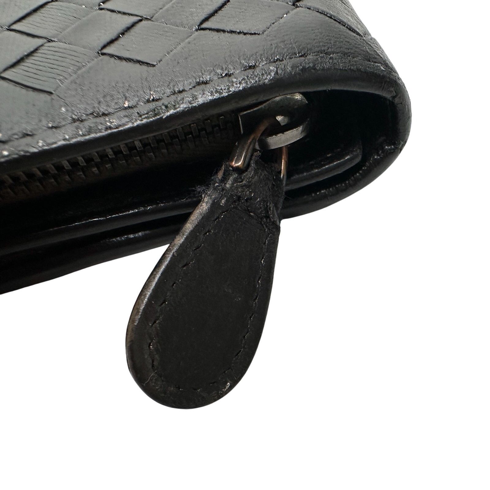 Bottega Veneta Bottega Veneta Intrecciato Woven Black Leather Long Wallet Size ONE SIZE - 15 Thumbnail