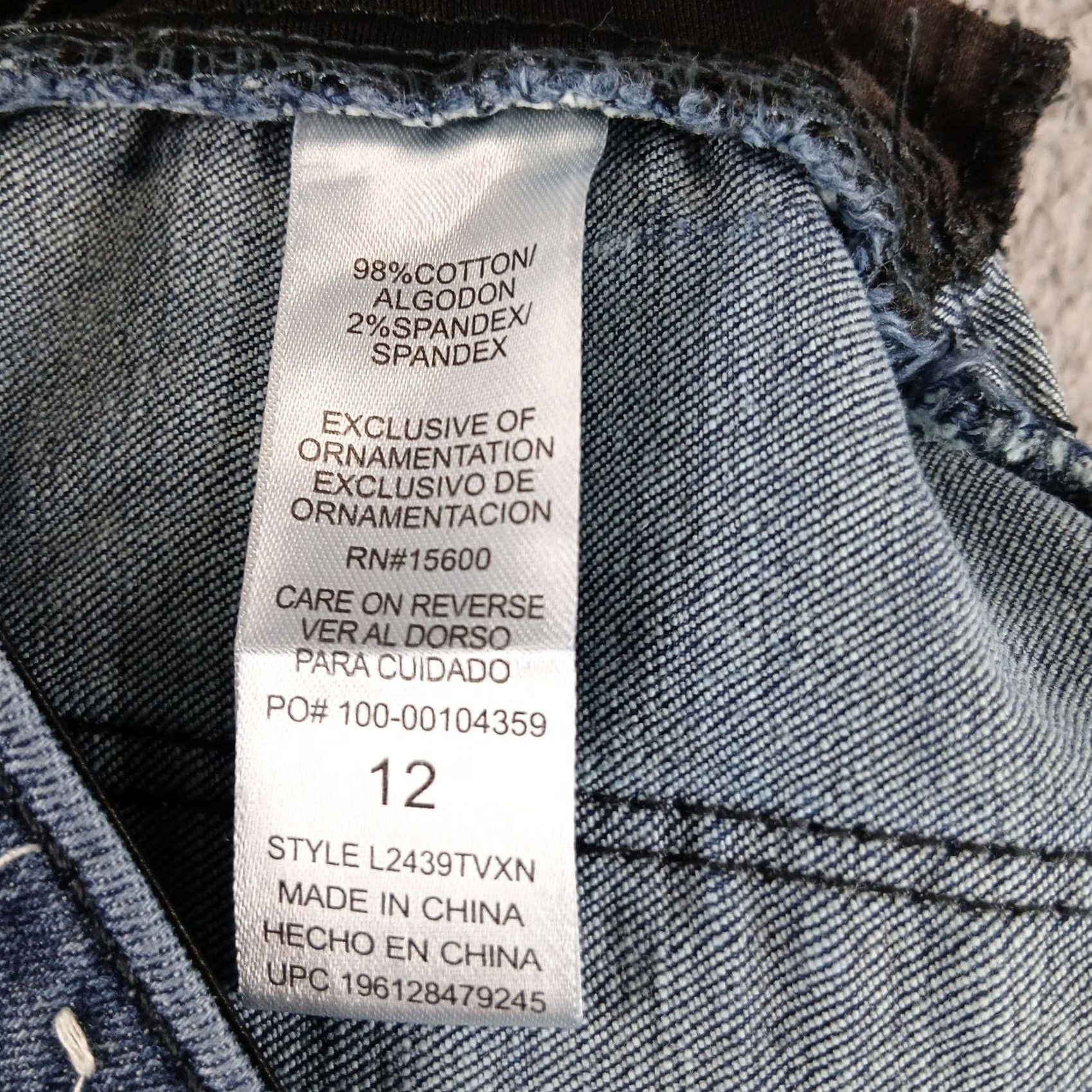 Vintage Wit & Wisdom Jeans 12 Ab-Solution Distressed Straight Leg Denim 5-Pocket Blue EUC Women Size 34" / US 12 / IT 48 - 5 Thumbnail