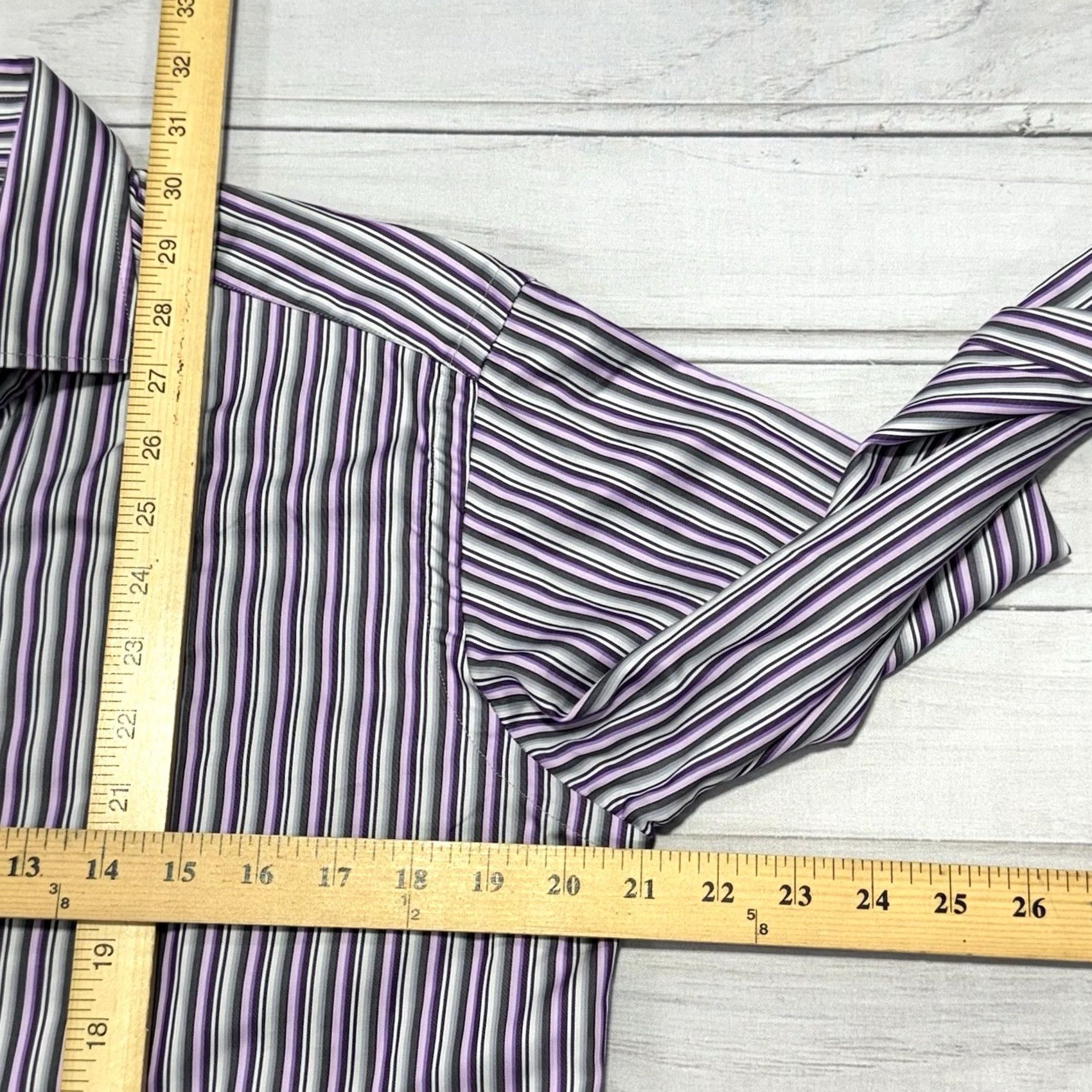 Etro ETRO Dress Shirt Mens 39 Purple Striped Italy Long Sleeve Button Down Shirt Size 40R - 5 Thumbnail