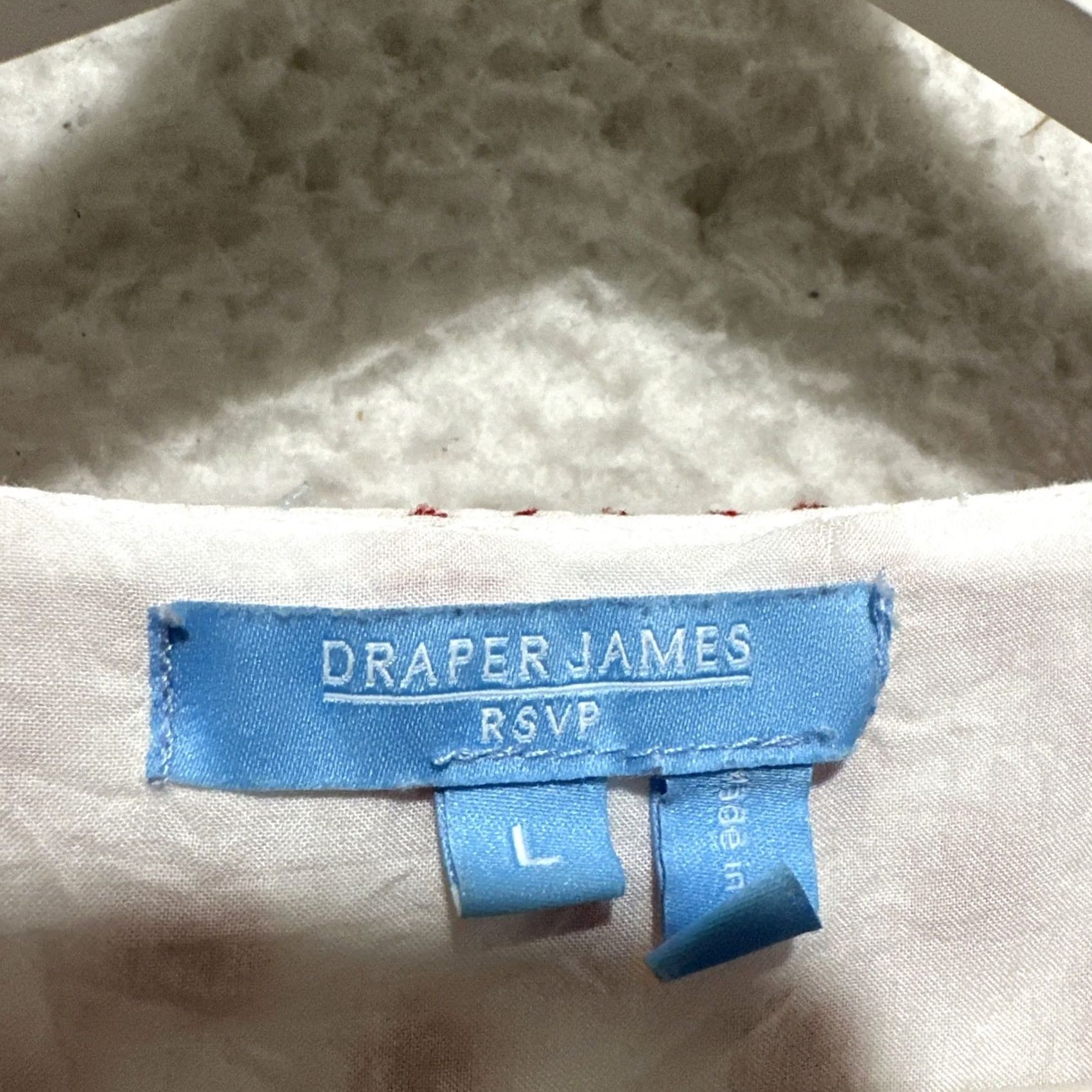 Vintage Draper James Wrap Dress Women’s L Red Floral Embroidery Puff Sleeve Cottagecore Size L / US 10 / IT 46 - 3 Thumbnail