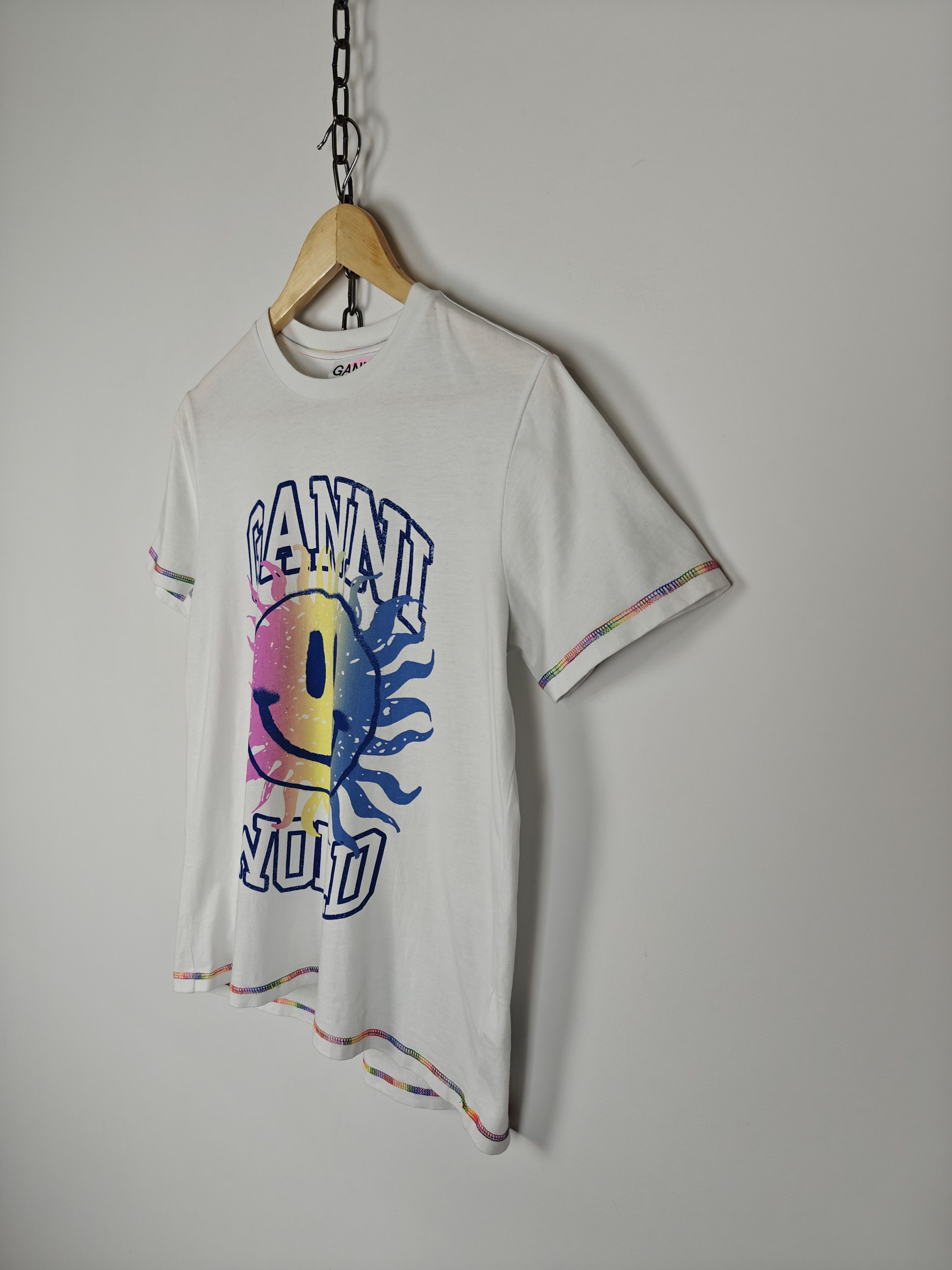 Other Ganni T-Shirt Smile Logo Tee Crewneck White size XXS Size US XXS / EU 40 - 5 Thumbnail