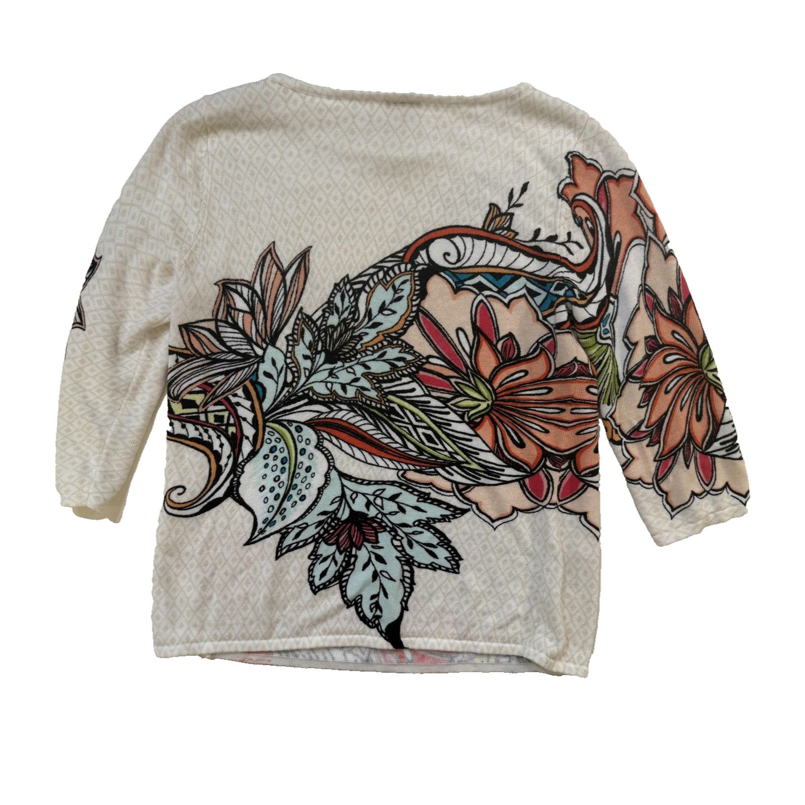 Chicos Chico's Sweater Womens Small 0 Multicolor Floral Crewneck Size S / US 4 / IT 40 - 6 Thumbnail