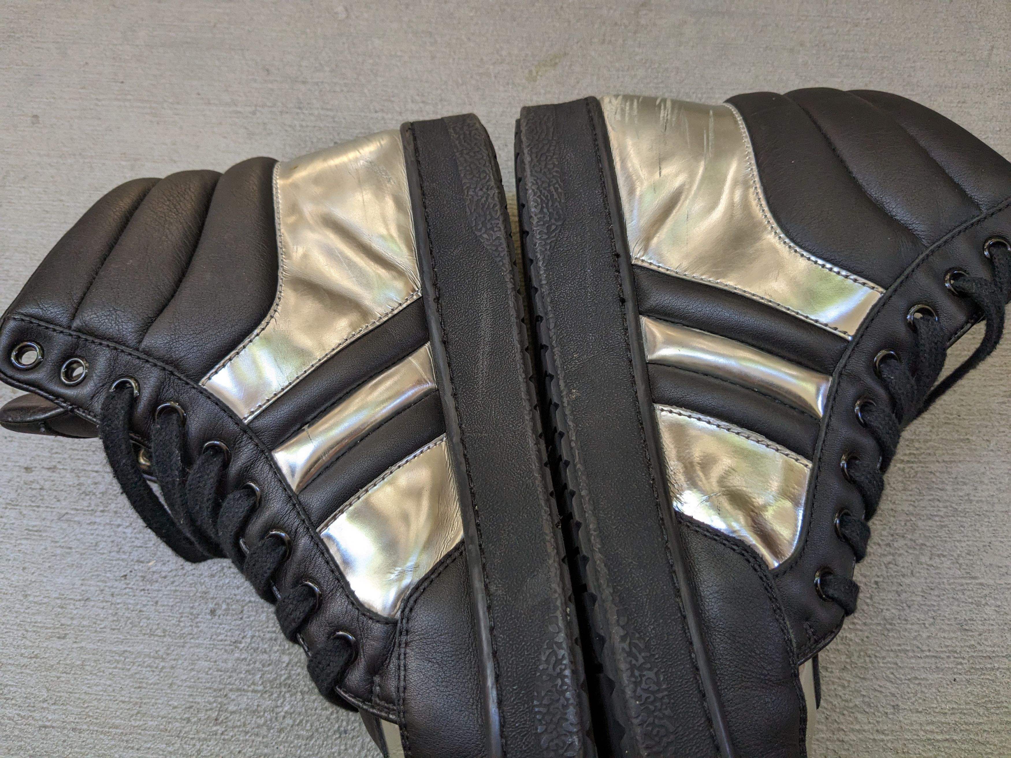 Gucci Gucci Sneakers Black Silver 8.5 High Tops Leather Size US 8.5 / EU 41-42 - 12 Thumbnail