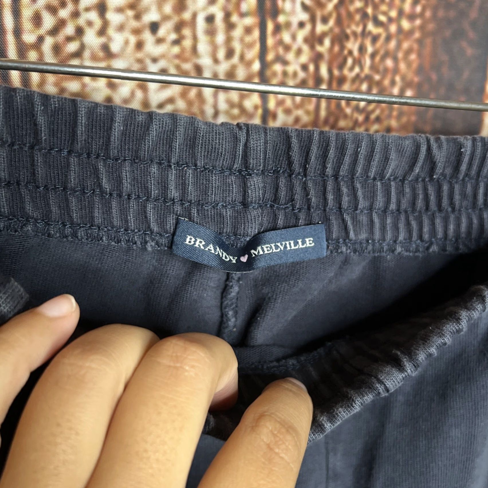 Brandy Melville VINTAGE Brandy Melville Wide-Leg Sweatpants Navy Blue Stripe Pants One Size Blue Womens Sweatpants Stripe Wide-Leg Pull On Pants One Size Size 42" / US 20 - 2 Thumbnail