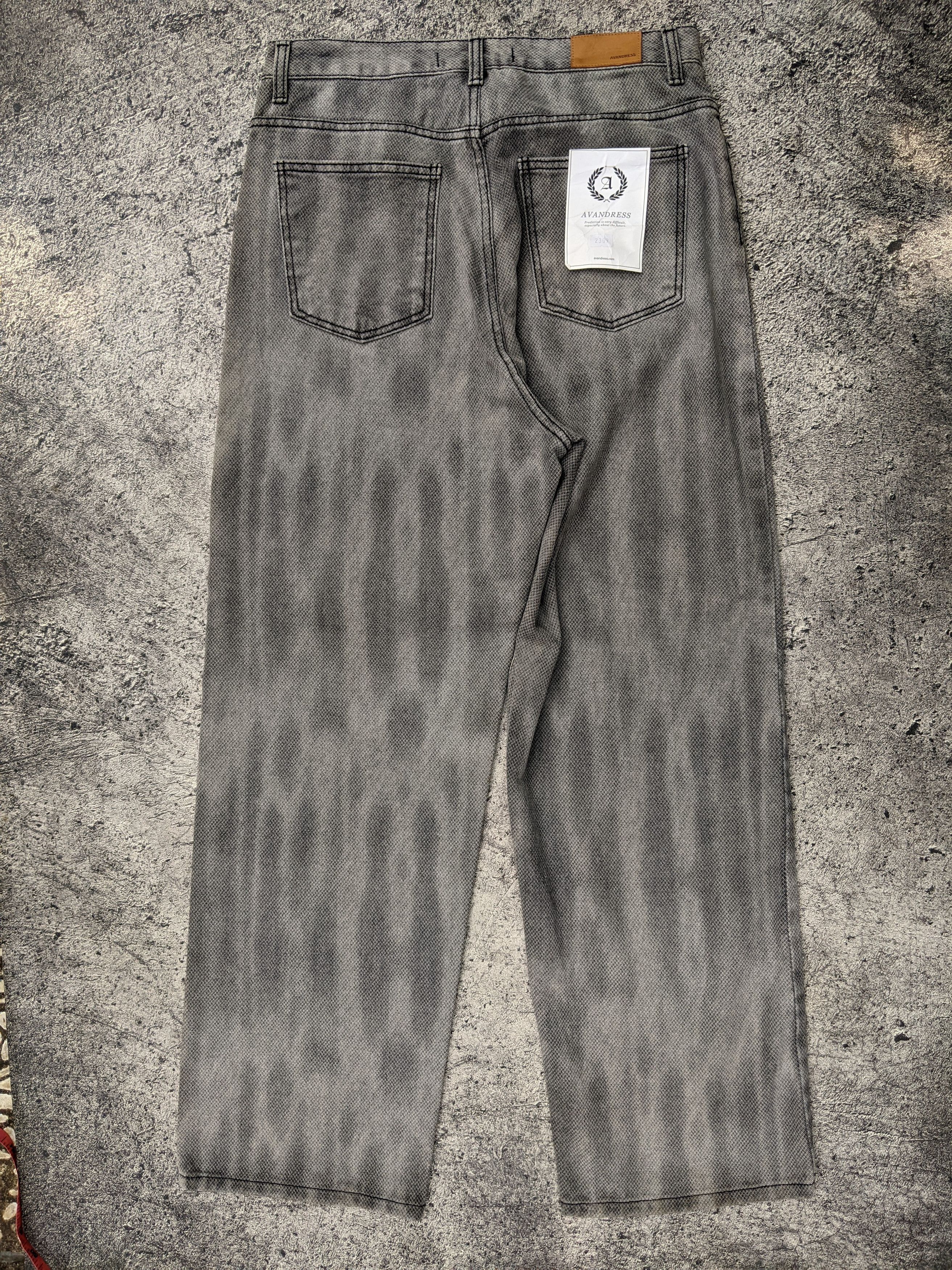 Japanese Brand Avan Dress Baggy Wide Leg Grey Jeans Size US 30 / EU 46 - 4 Thumbnail