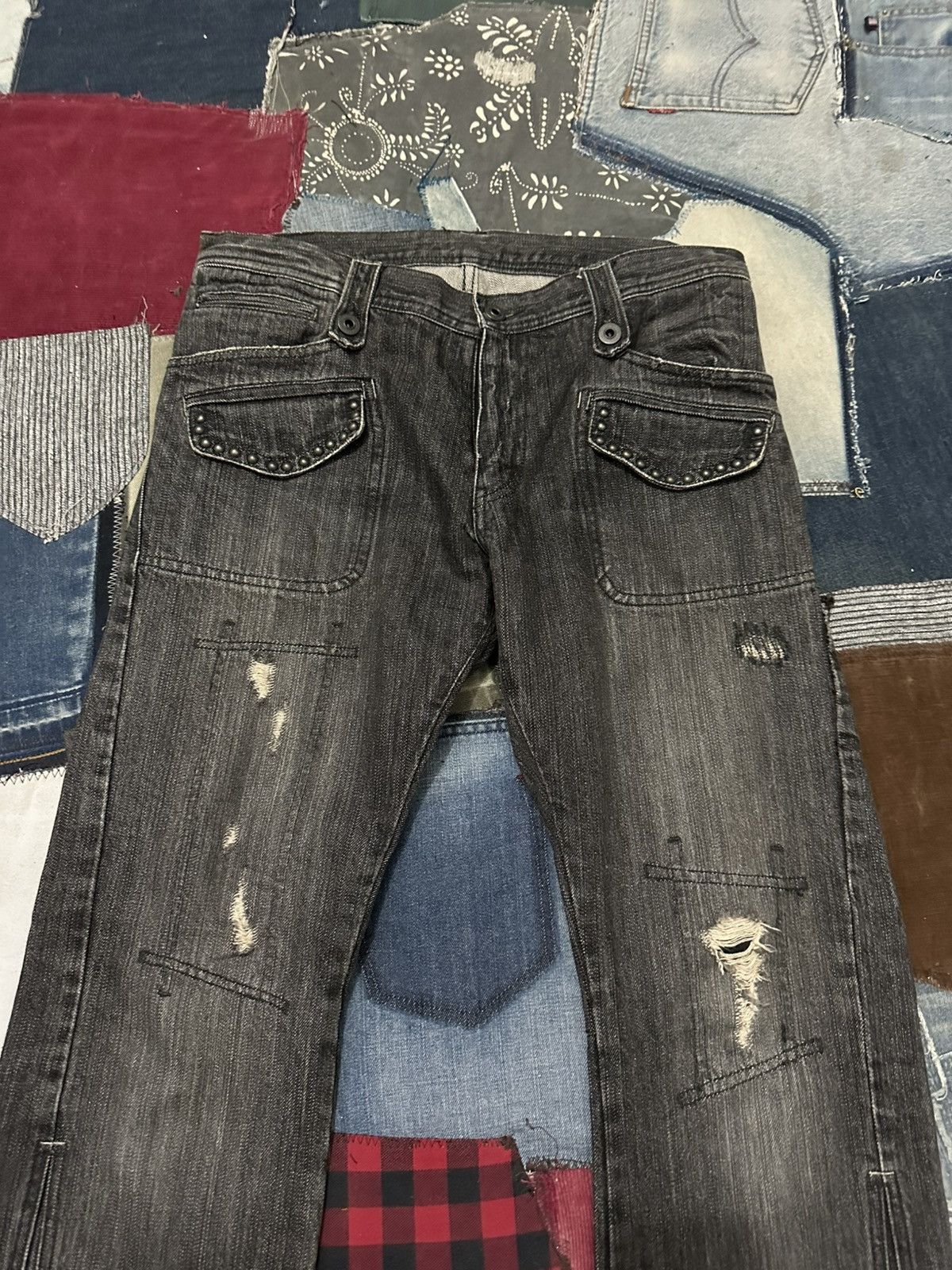 Japanese Brand Edge Rupert Distressed Denim Jeans Pants Size US 33 - 2 Thumbnail