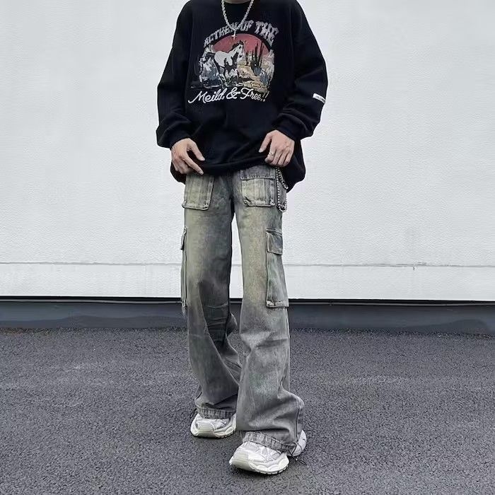 Japanese Brand Opium Cargo Denim Jeans | Grailed