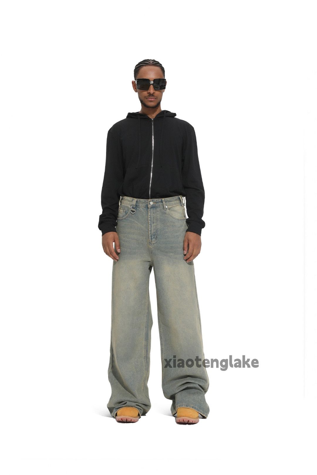Jean xz vintage washed faded loose baggy hiphop flared jeans Size US 28 / EU 44 - 3 Thumbnail
