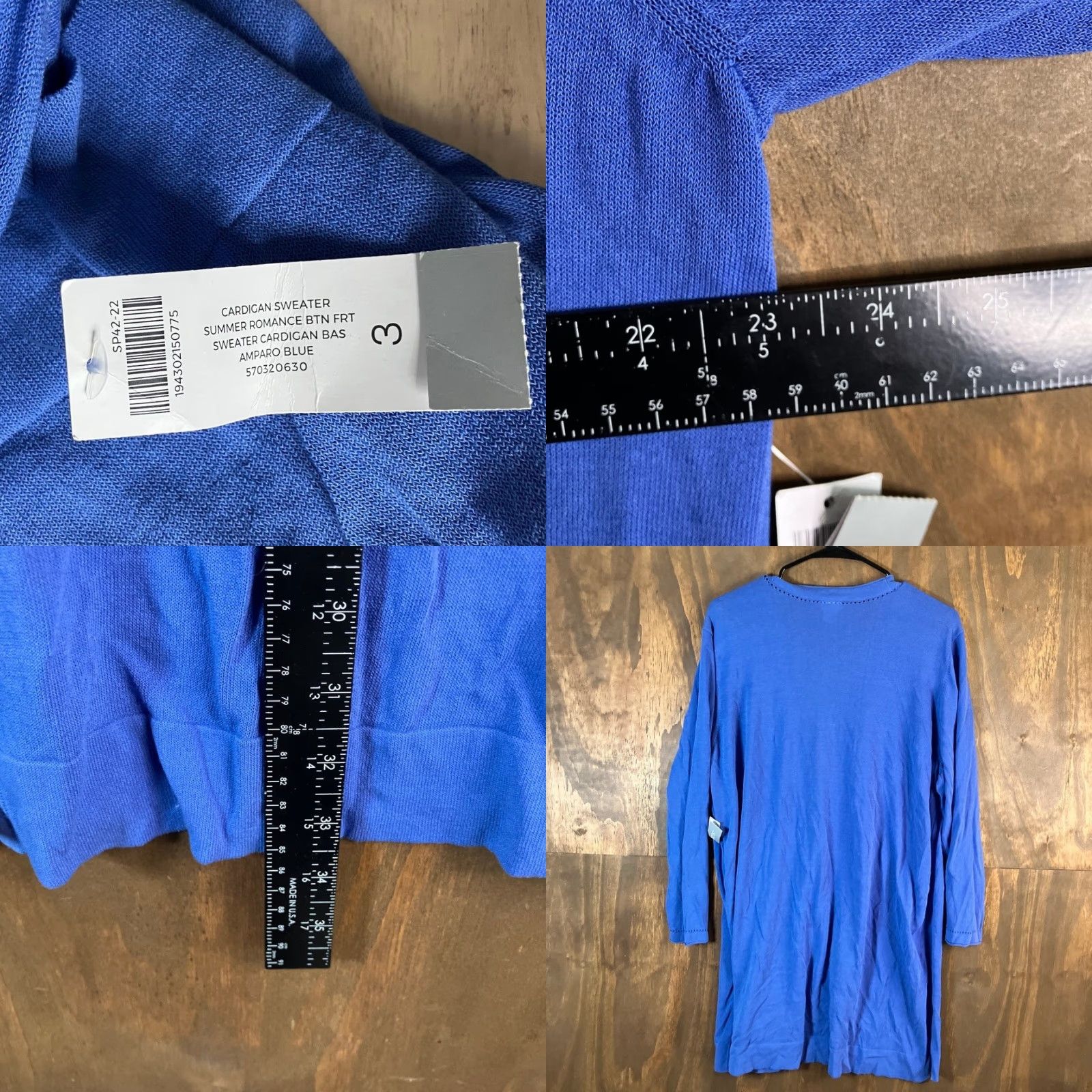 Vintage VINTAGE Chicos Cardigan Sweater Blue V-Neck Button Front Long Sleeve XL Women’s Knit Stretch Relaxed Casual Workwear Size XL / US 12-14 / IT 48-50 - 8 Thumbnail