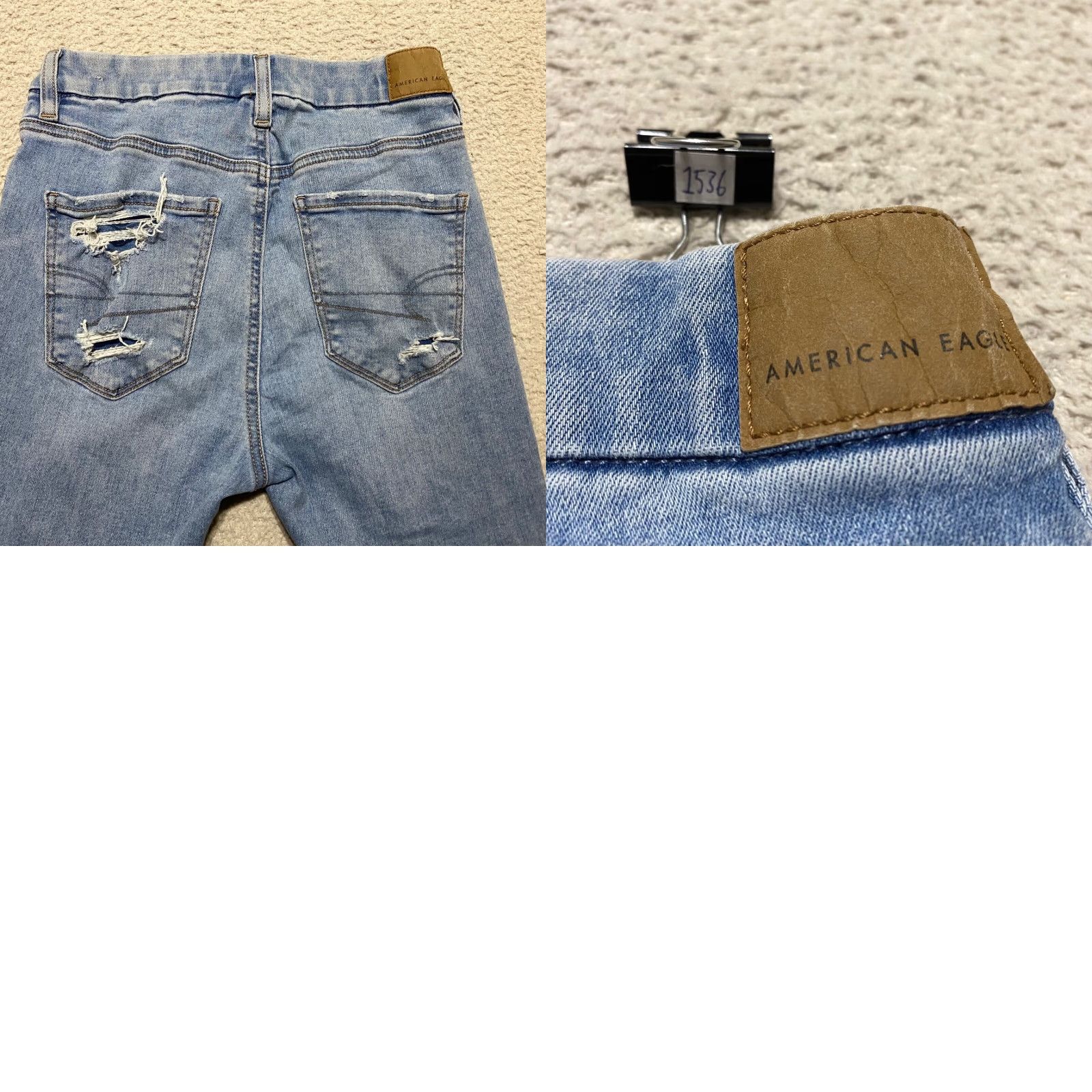 American Eagle Outfitters American Eagle Jeans Womens 4 Blue Denim High Rise Jegging Medium Wash Distress Size 27" / US 4 / IT 40 - 9 Thumbnail