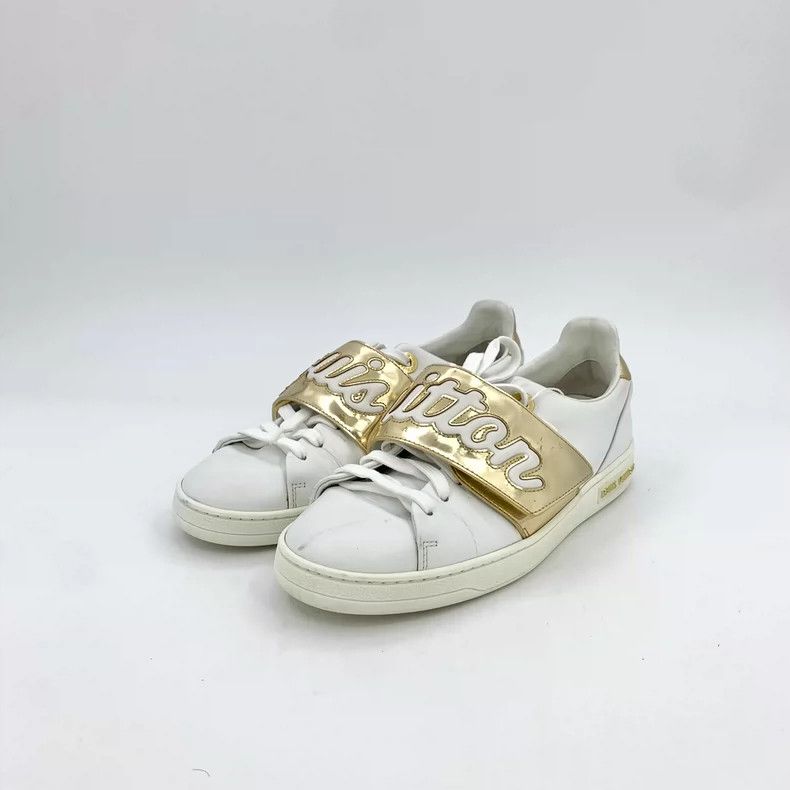 Louis Vuitton Louis Vuitton White Velcro Round Toe Lace Up Board Sneaker Size US 5.5 / IT 35.5 - 1 Thumbnail