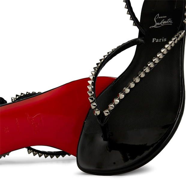 Christian Louboutin So Me Tonguetta Spiked Leather Sandals Size US 10 / IT 40 - 6 Thumbnail
