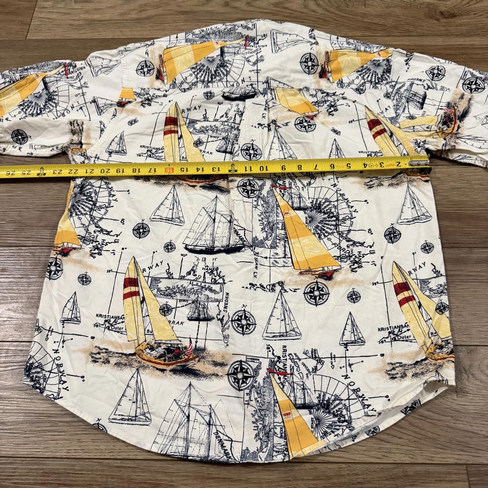 Puritan Vintage 90s Puritan Art Sailing Travel All Over Print Shirt Size US M / EU 48-50 / 2 - 7 Thumbnail
