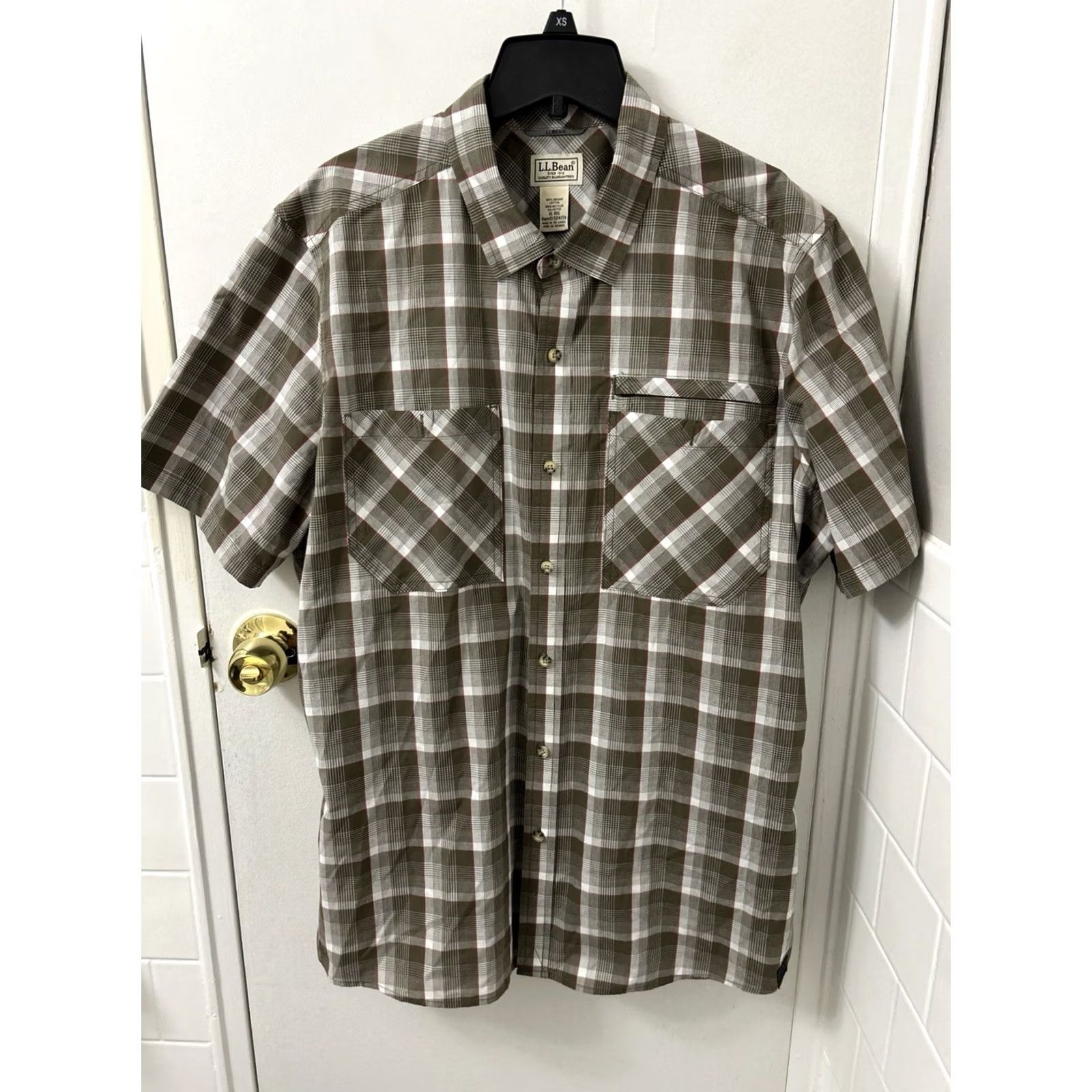 Vintage VINTAGE LL Bean Shirt Mens XL Brown Plaid Pockets Button Down S/S 504174 Size US XL / EU 56 / 4 - 2 Thumbnail