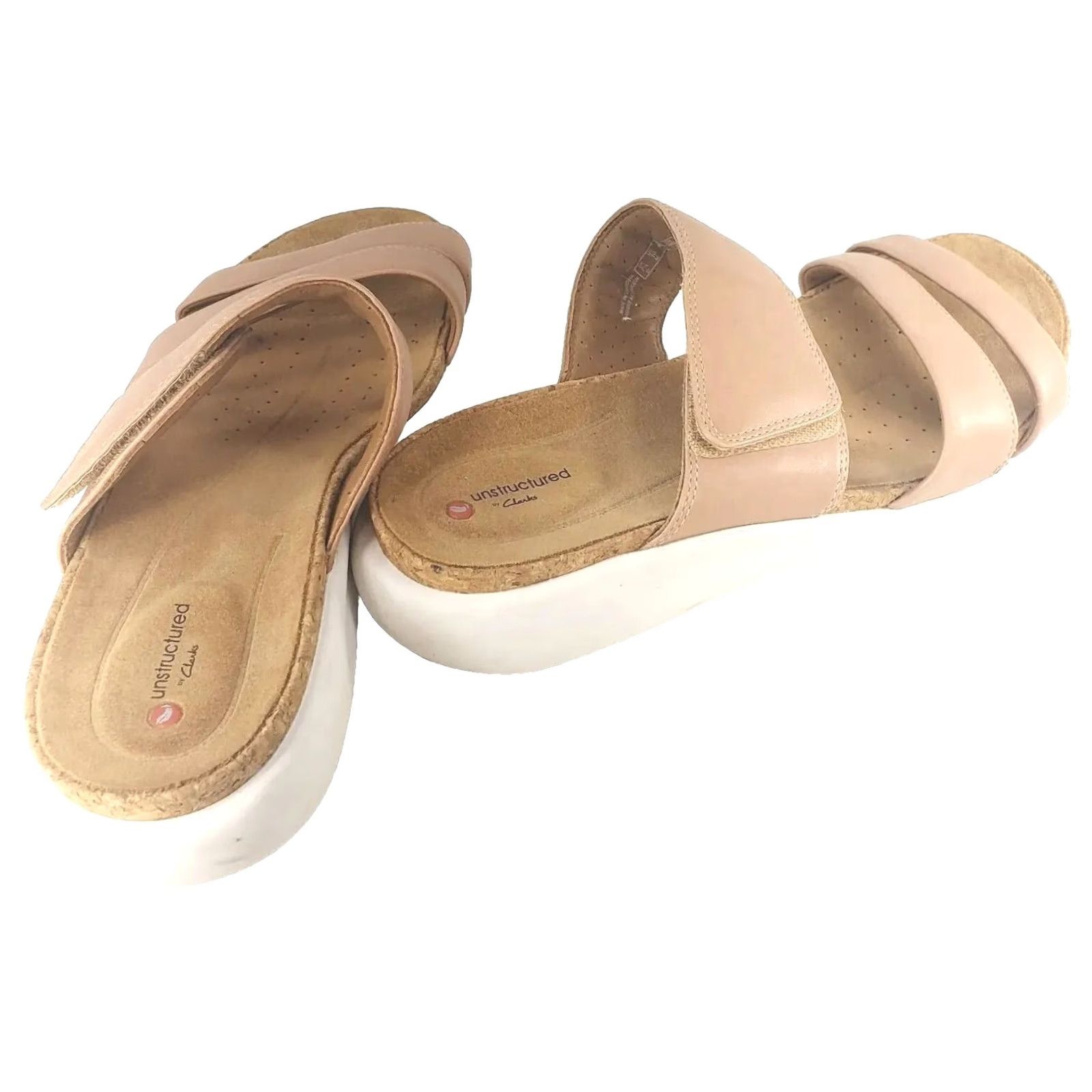 Clarks Clarks Unstructured Women's Slide Sandal Size 10 Pink Flesh Leather Wedge Slip On Shoes - Like New Pre-owned Mens? Womens? Size US 10 / IT 40 - 4 Thumbnail