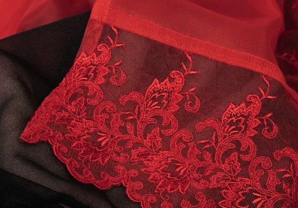 Comme des Garcons Comme des Garcons size S Black and red lace embroidery ove Size 23" - 7 Thumbnail