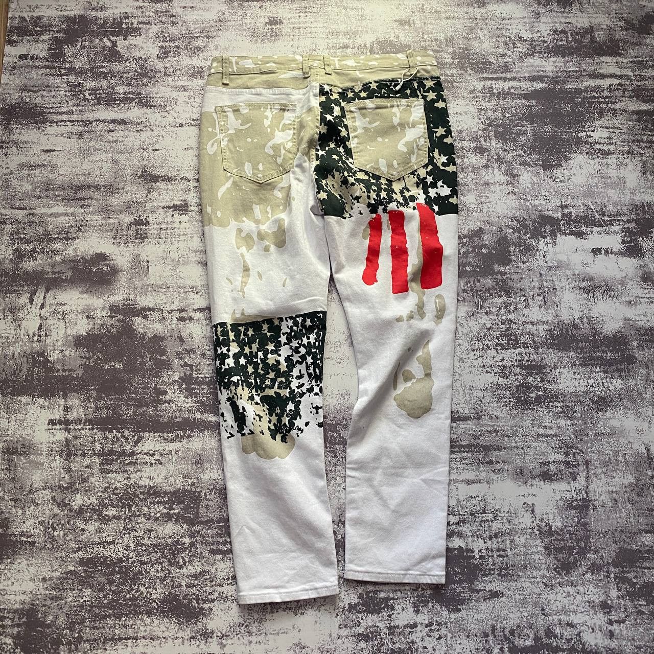 Vintage Vintage Slim USA Flag Pants Japanese All Over Print Hype Y2K Size US 36 / EU 52 - 2 Thumbnail