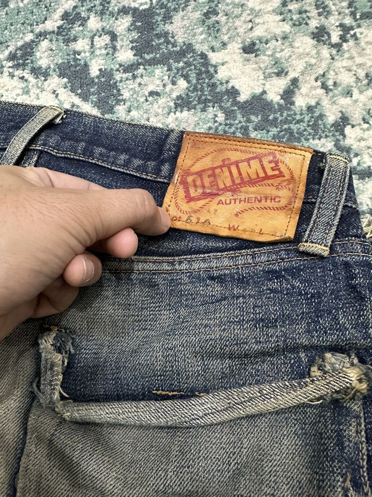 Denime Vintage Denime Faded Honeycomb Selvedge Distressed Jeans Size US 30 / EU 46 - 11 Thumbnail