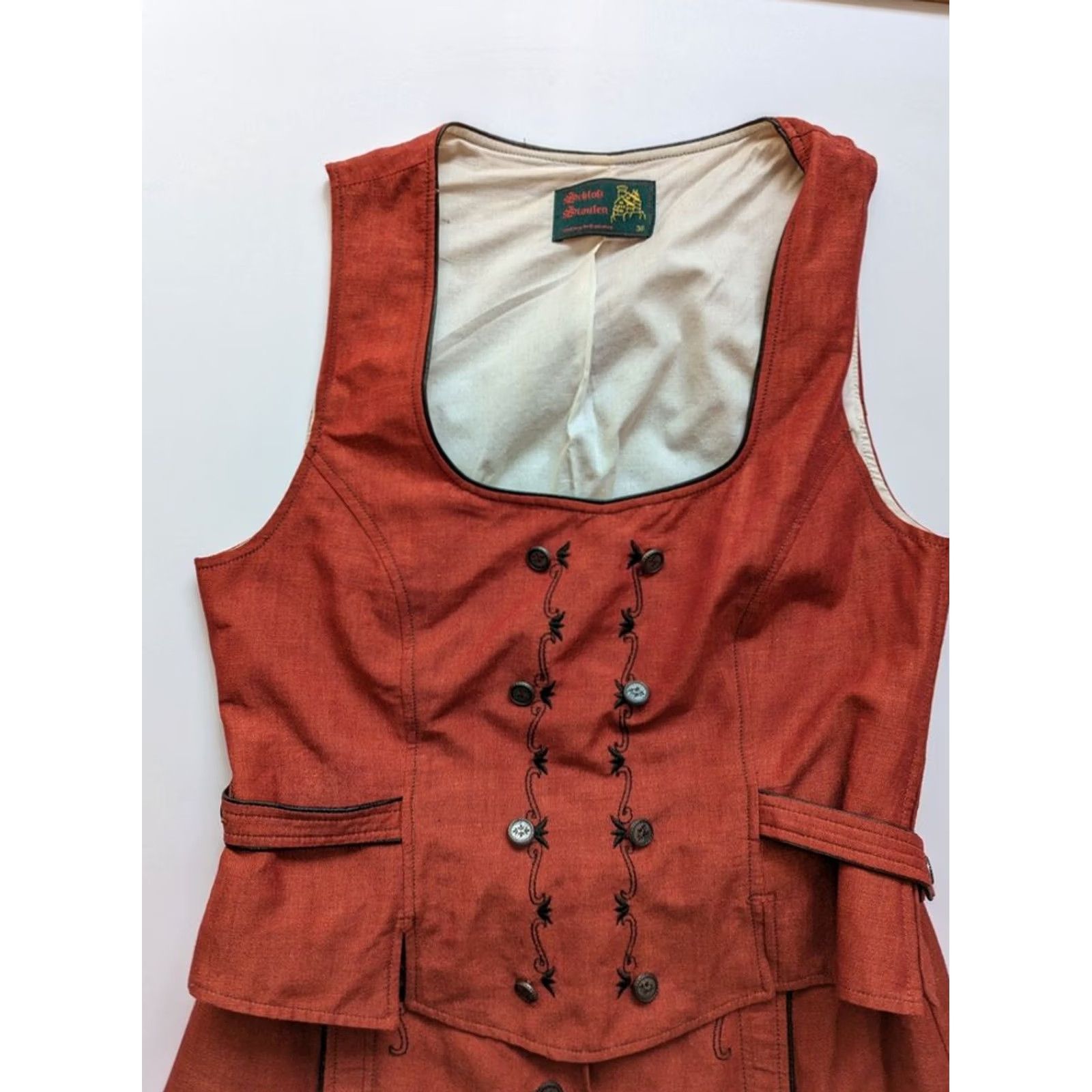 Vintage Bavaria Outfit/Set Schlok Staufen Vintage Size 36 Orange Skirt Included Women Size US 6 / IT 36 - 2 Thumbnail