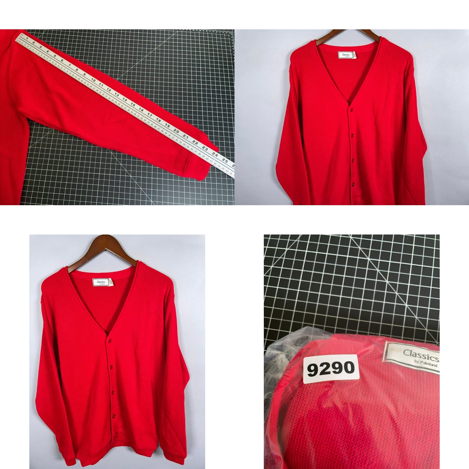 Vintage Vintage Men's Grandpa Style Cardigan Adult Large Red Lightweight Knit Sweater 80s Retro Preppy Size US L / EU 52-54 / 3 - 8 Thumbnail