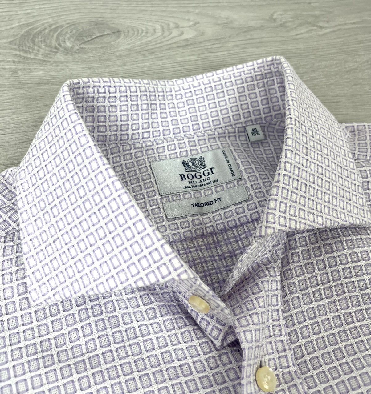 Boggi Boggi Milano Tailored Fit Structure Shirt Size US M / EU 48-50 / 2 - 5 Thumbnail