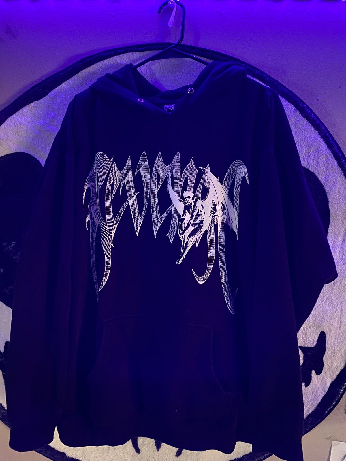 image of Revenge Fallen Angel Hoodie in Black, Men's (Size XL)