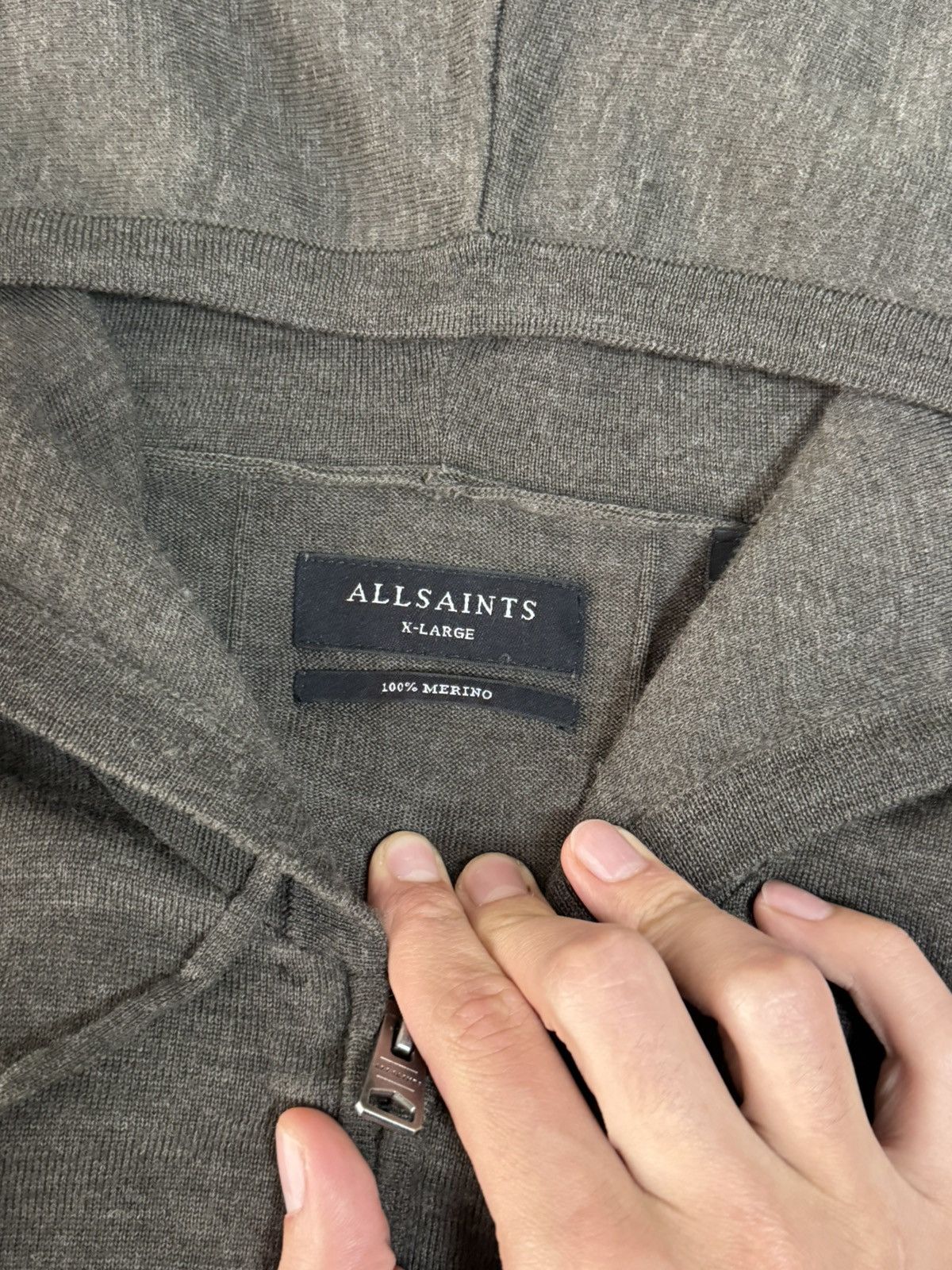 Allsaints × Vintage Vintage Allsaints wool green military zip hoodie size XL Size US XL / EU 56 / 4 - 7 Thumbnail