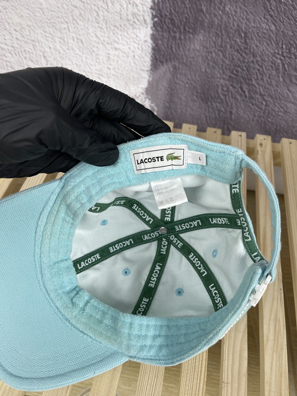 Lacoste Unisex Vintage Lacoste 5 Panel Cap Blue Size L Adjustable Size ONE SIZE - 11 Thumbnail