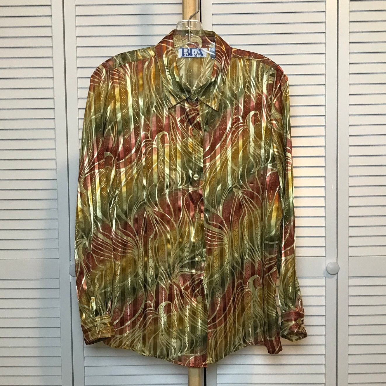 Other BFA Classic Abstract Collared Long Sleeve Blouse PM Size M / US 6-8 / IT 42-44 - 1 Thumbnail