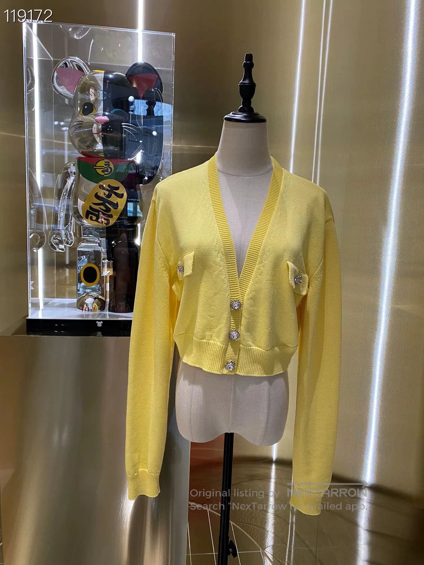 Alessandra Rich ALESSANDRA RICH Yellow Short Cardigan. Size M / US 6-8 / IT 42-44 - 1 Thumbnail