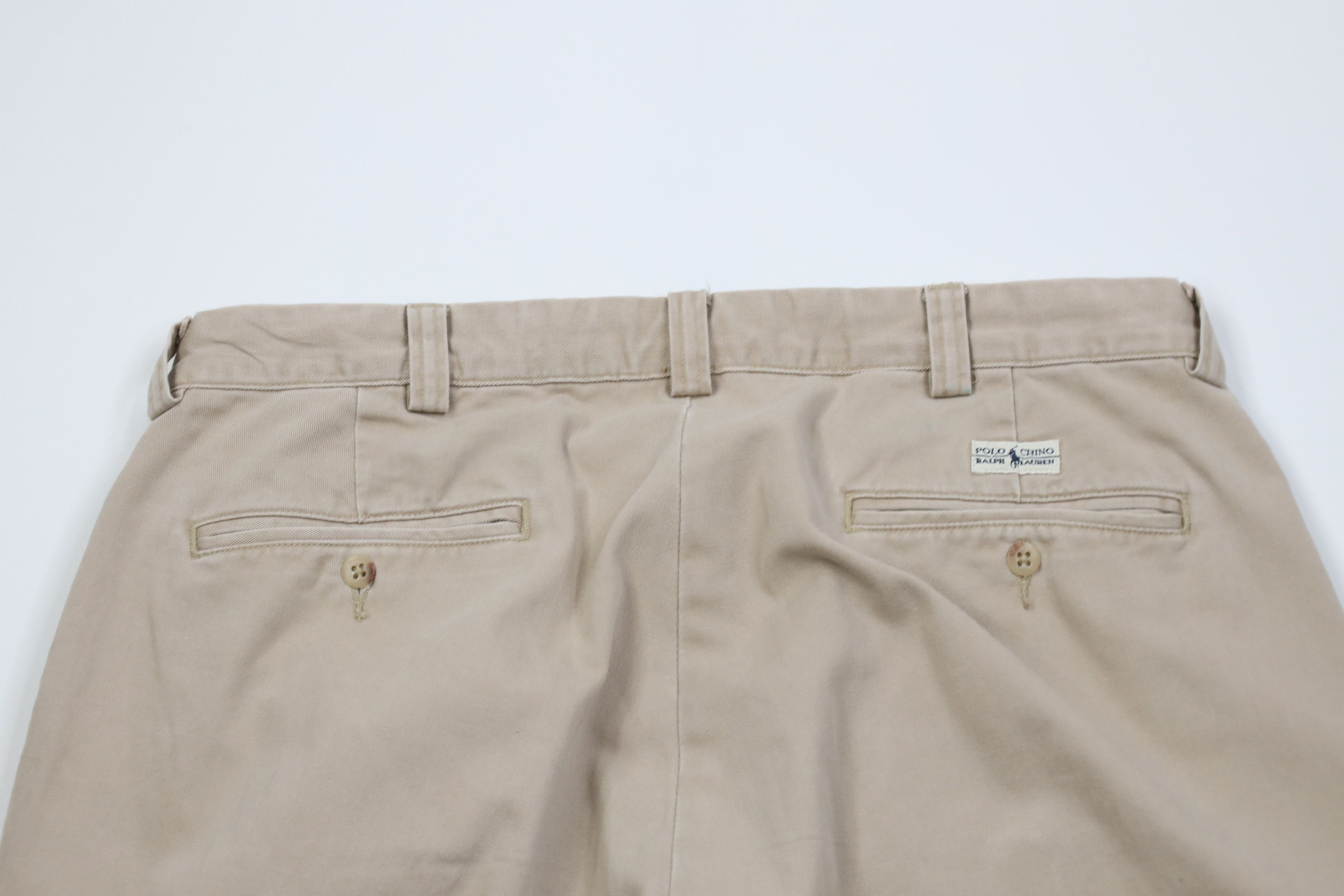 Ralph Lauren Vintage 90s Ralph Lauren Wide Leg Chino Pants Beige Cotton Size US 34 / EU 50 - 11 Thumbnail