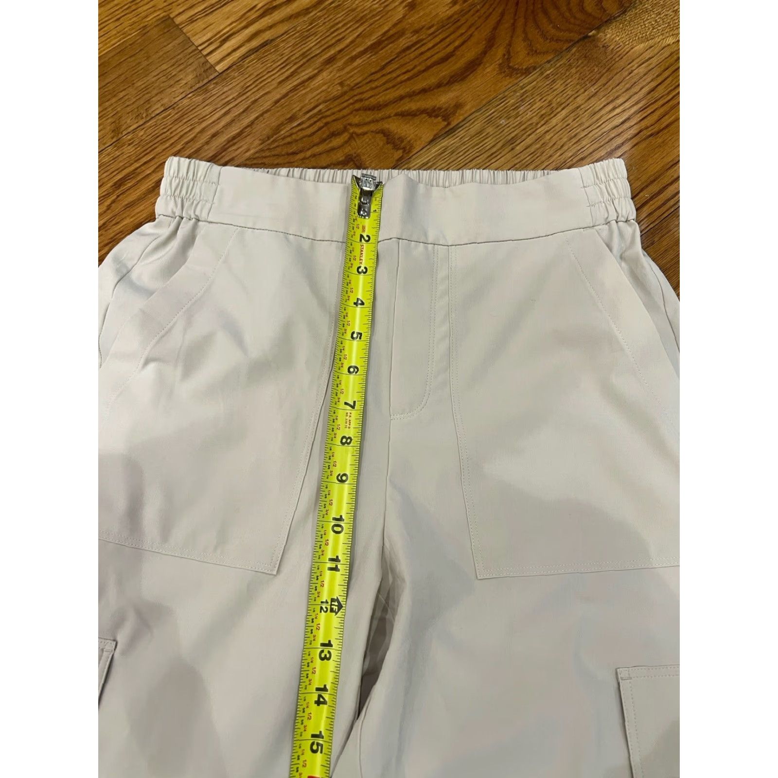 Lou & Grey Lou & Grey Pants Womens S Beige Cargo Wide-Leg Pull On Elastic Waist High Rise Inseam 31" Bohemian Pockets Size 28" / US 6 / IT 42 - 7 Thumbnail
