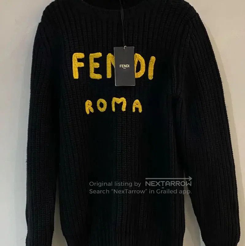 Fendi Fendi Black Cotton Knit Sweater for Men . Size US S / EU 44-46 / 1 - 3 Thumbnail
