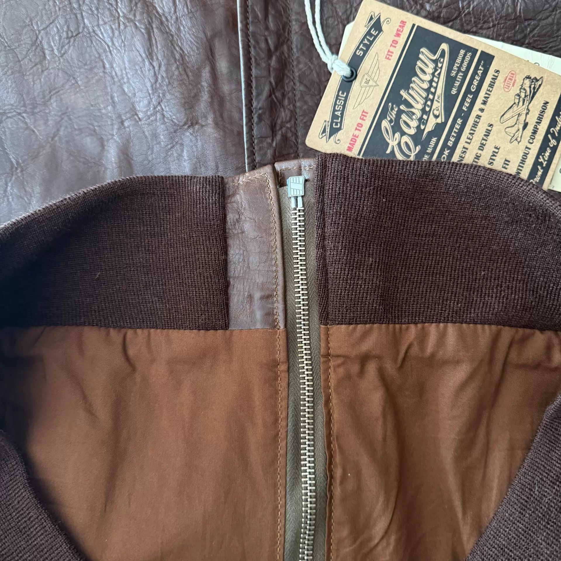 Eastman Leather Clothing Eastman Leather Vegan Horsehide A2 Jacket Brn 48 Size US M / EU 48-50 / 2 - 7 Thumbnail