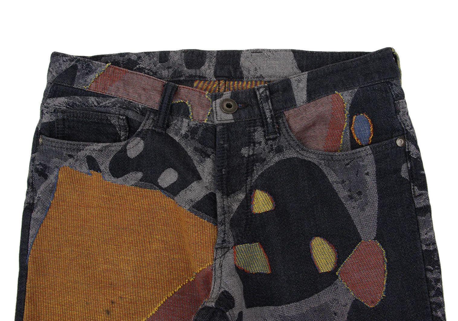 Issey Miyake Colorful Graphic Jacquard Denim Pants in Indigo Multi 2 Size US 36 / EU 52 - 4 Thumbnail