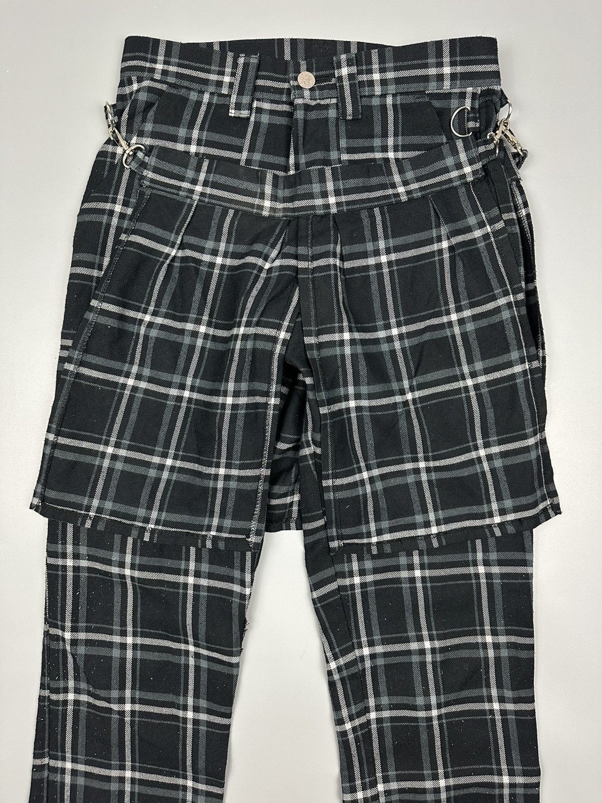 Seditionaries 🔥Sick🔥 Secret Agents Bondage Multi Zipper Checkered Pants Size US 27 - 4 Thumbnail