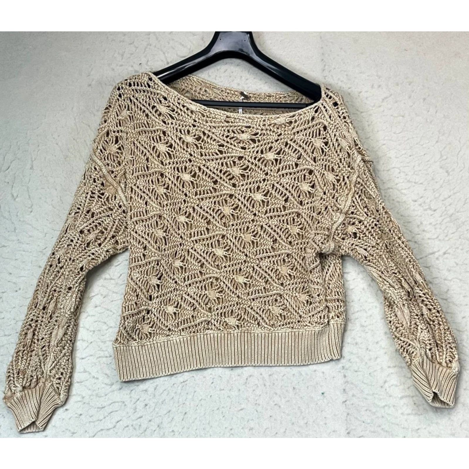 Free People Free people sweater open knit slouchy asymmetrical beige dusty Size Small Size S / US 4 / IT 40 - 2 Thumbnail